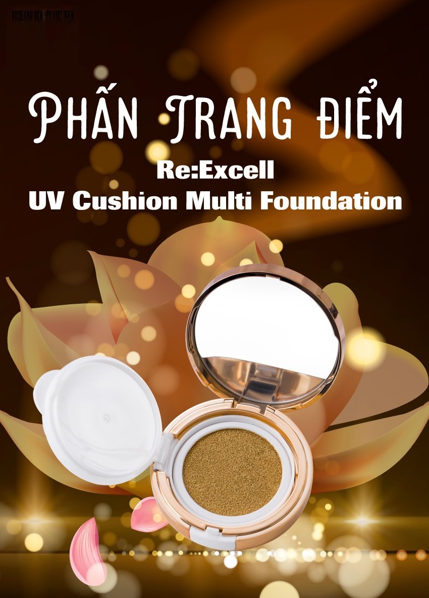 Combo 4 hộp phấn nước Hàn Quốc Re:Excell UV Cushion Multi Foundation SPF50+/PA+++ (mỗi hộp tặng kèm 1 lõi)