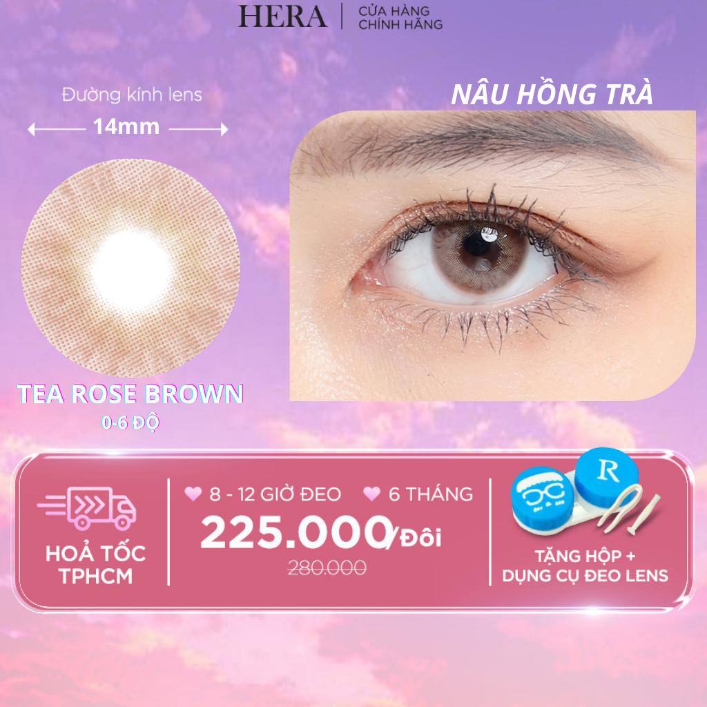 Kính Áp Tròng Hera Nâu Choco Đen 0 - 8 Độ RUSTIC CHOCO Nhập Khẩu Hàn Quốc Lens Cận 6 Tháng (1 cặp)