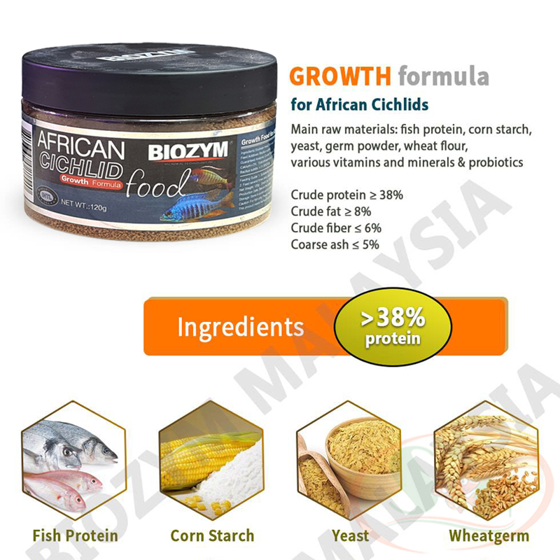 Thức Ăn Cá Biozym African Cichlid Growth Food Đạm Tăng Trưởng