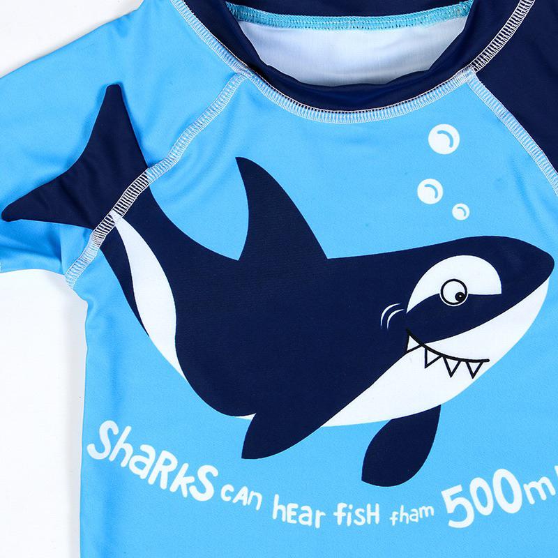 Bộ bơi cá mập cao cấp cho bé trai 2023 kèm mũ cá mập