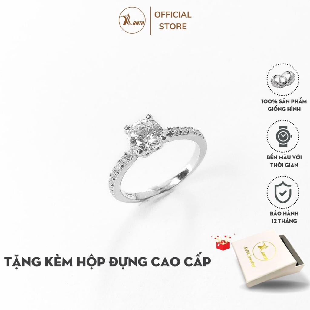 Nhẫn bạc nữ ANTA Jewelry Bud stone round đính đá tròn ATJ9025