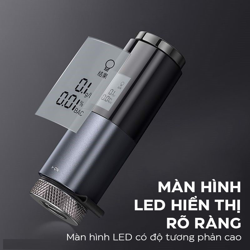 Máy đo nồng độ cồn Sothing Baseus, màn hình Led hiển thị, kiểm tra hơi thở không tiếp xúc chuẩn xác kết quả nhanh- Hàng chính hãng