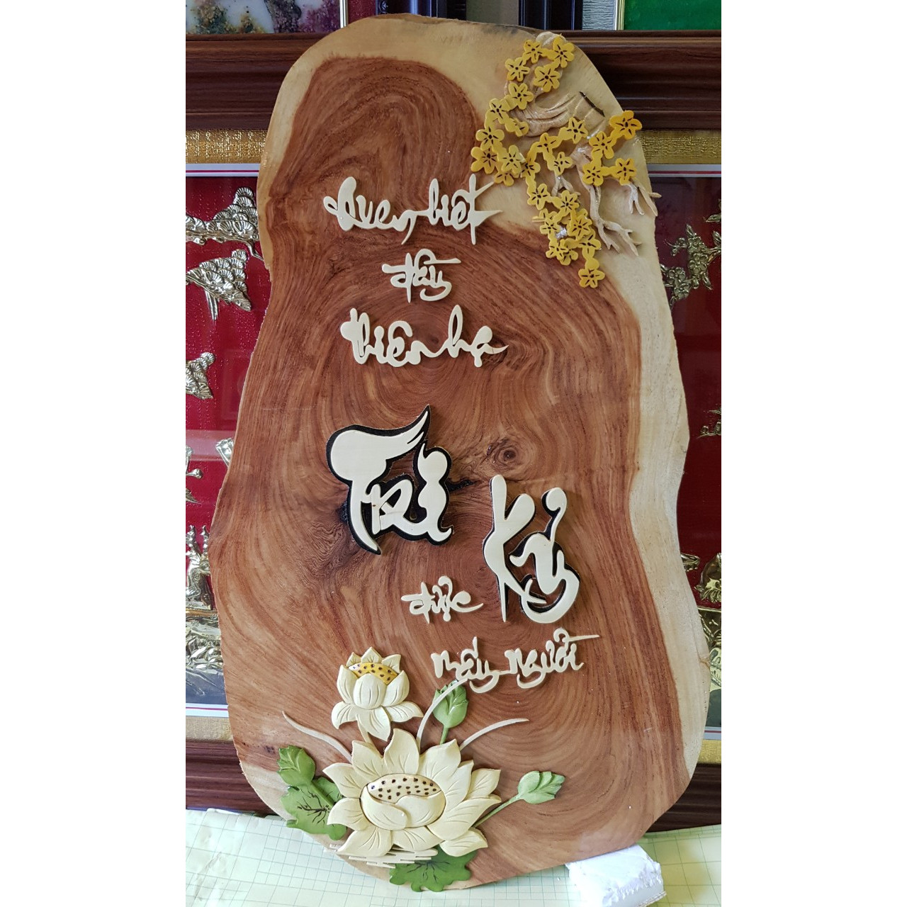 TRANH GỖ NGHỆ THUẬT CHỮ THƯ PHÁP.