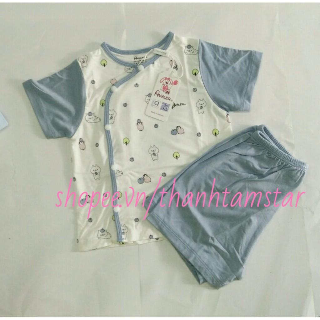 10 mẫuBộ cộc Avaler cho bé 3-10kg xanh,hồng,ghi vải sợi tre mẫu mới 2021 siêu mịn mát