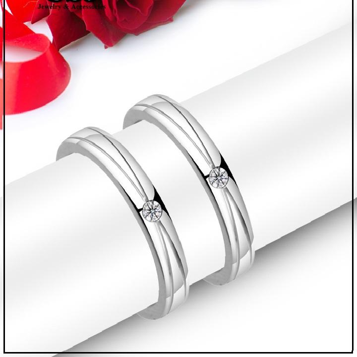 NHẪN CẶP NAM NỮ SỌC CHÉO, NHẪN ĐÔI TÌNH NHÂN THỜI TRANG- QC22