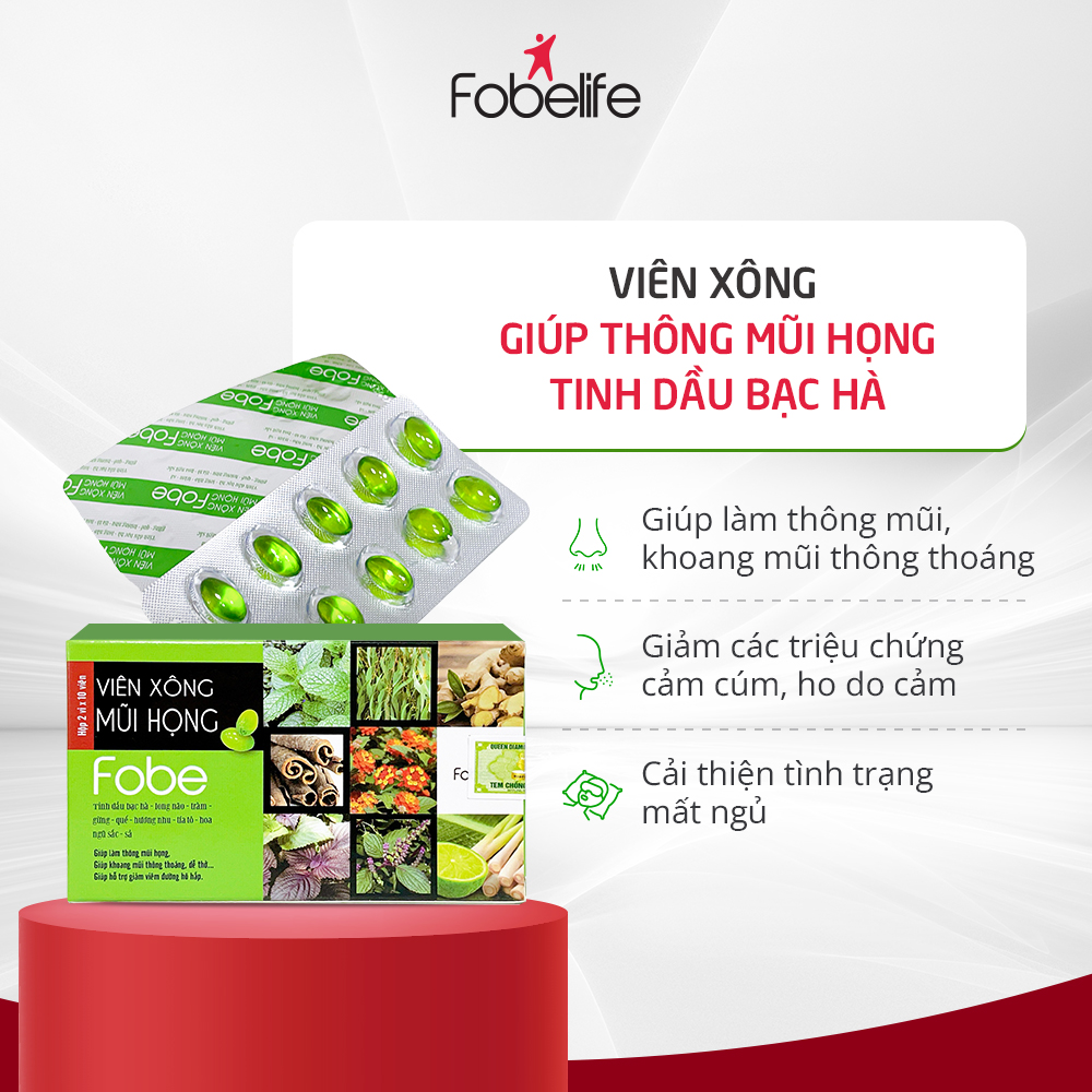 Viên Xông Giúp Thông Mũi Họng Giảm Nghẹt Mũi Sổ Mũi Tinh Dầu Hương Tràm ( Hộp 20 viên )