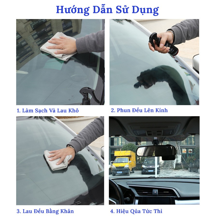 Chai xịt chống mưa kính ô tô