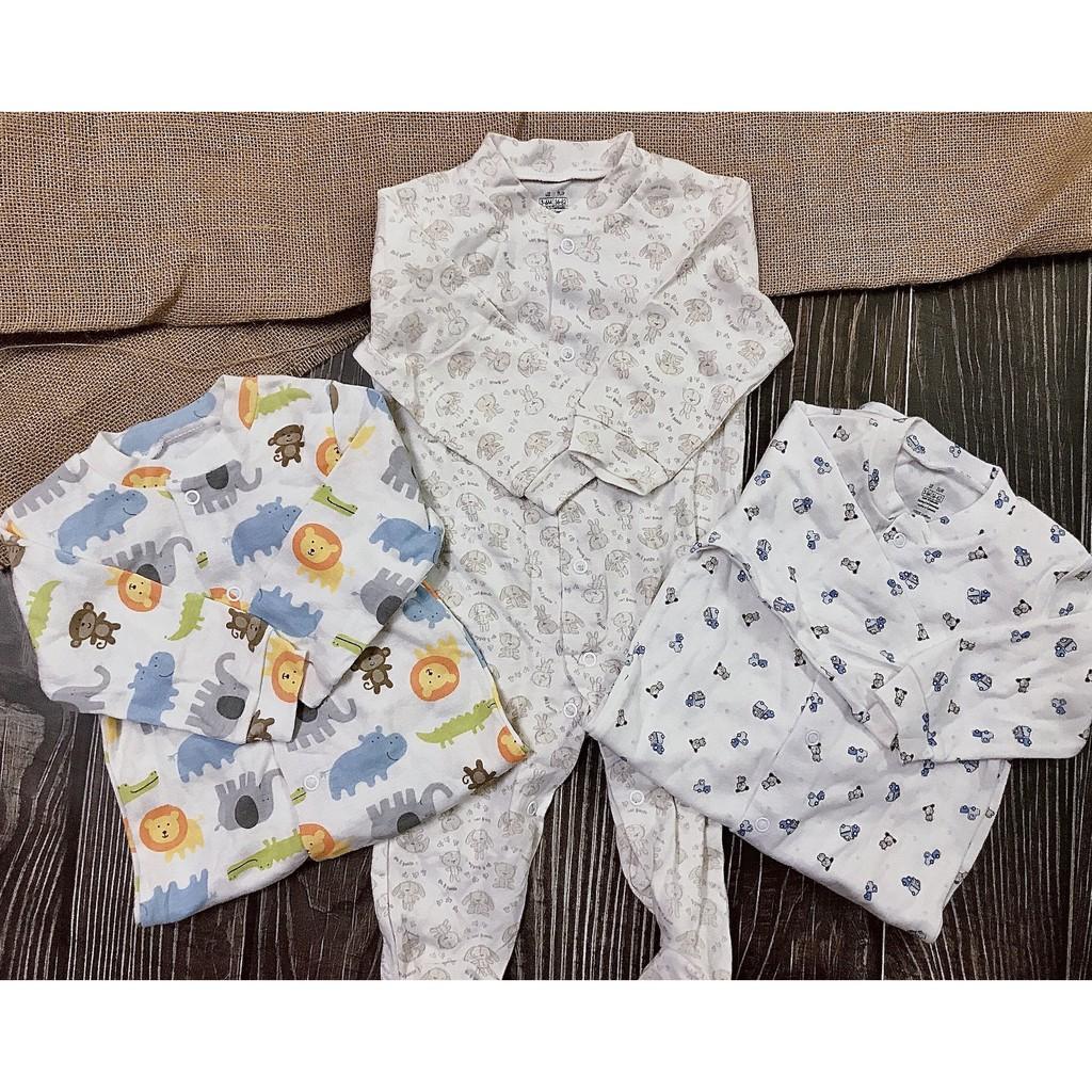 Bộ Bodysuit Dài Tay Cho Bé Trai Và Bé Gái hàng xuất dư xịn 0-9M ngẫu nhiên set 3