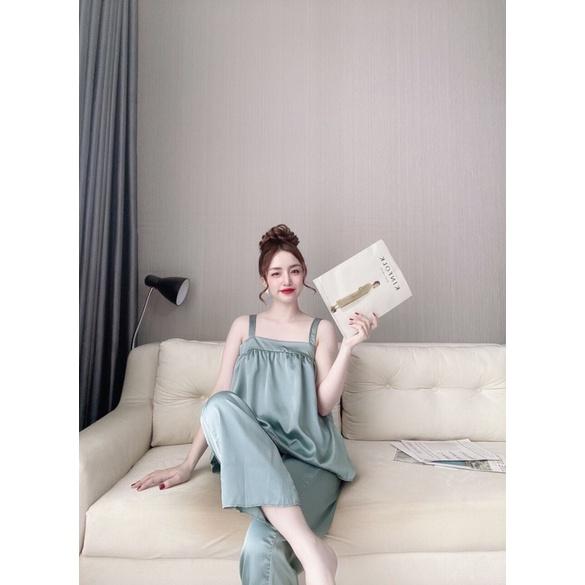Đồ ngủ sexy, Đồ ngủ nữ lụa cao cấp mềm mại, Đồ bộ satin mùa hè