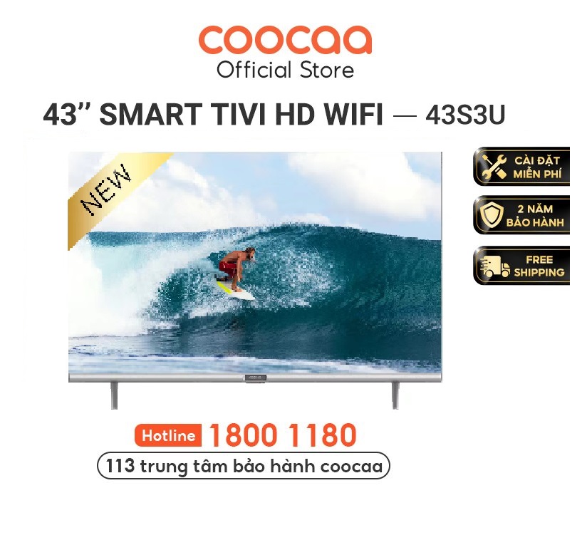 Smart Tivi Coocaa Full HD 43 inch 43S3U