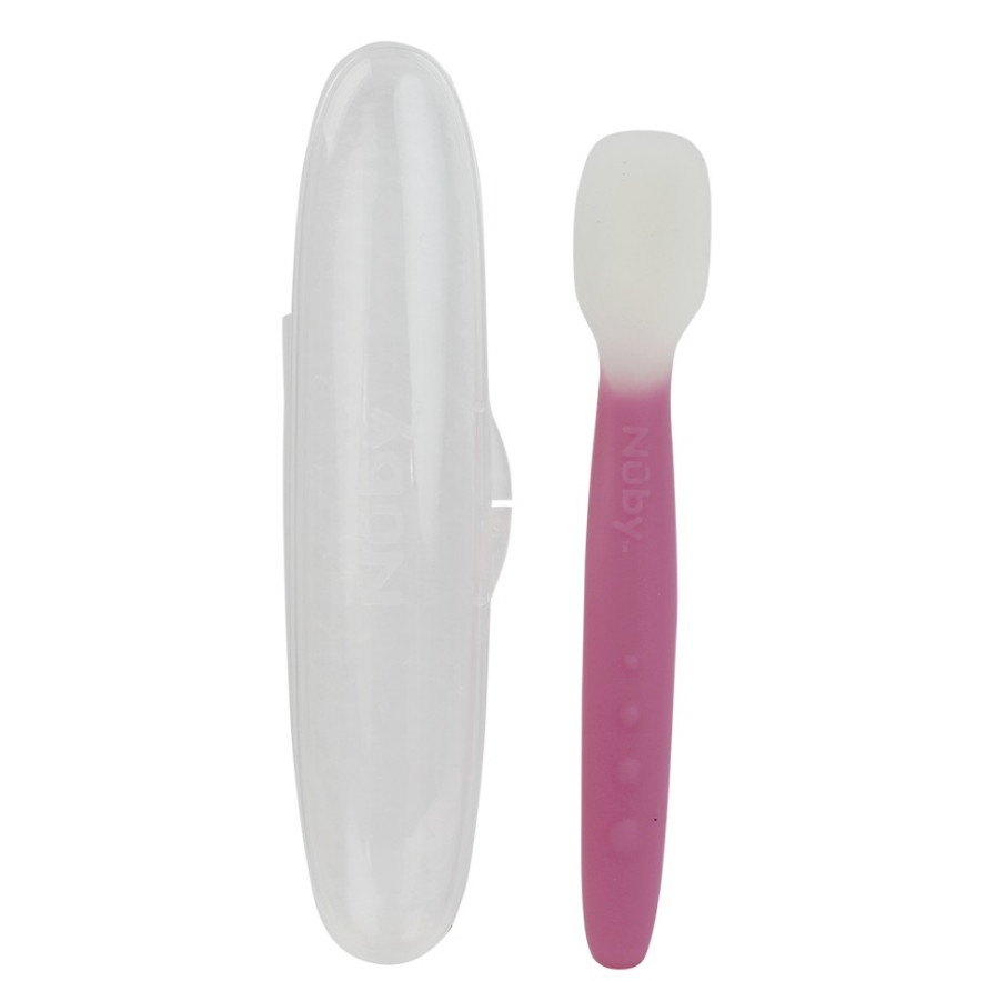 [ 5490-Nuby ] Thìa ăn dặm cao cấp, 100% silicone, dành cho trẻ từ 4 tháng tuổi trở lên ( NSX 10.06.2022 )