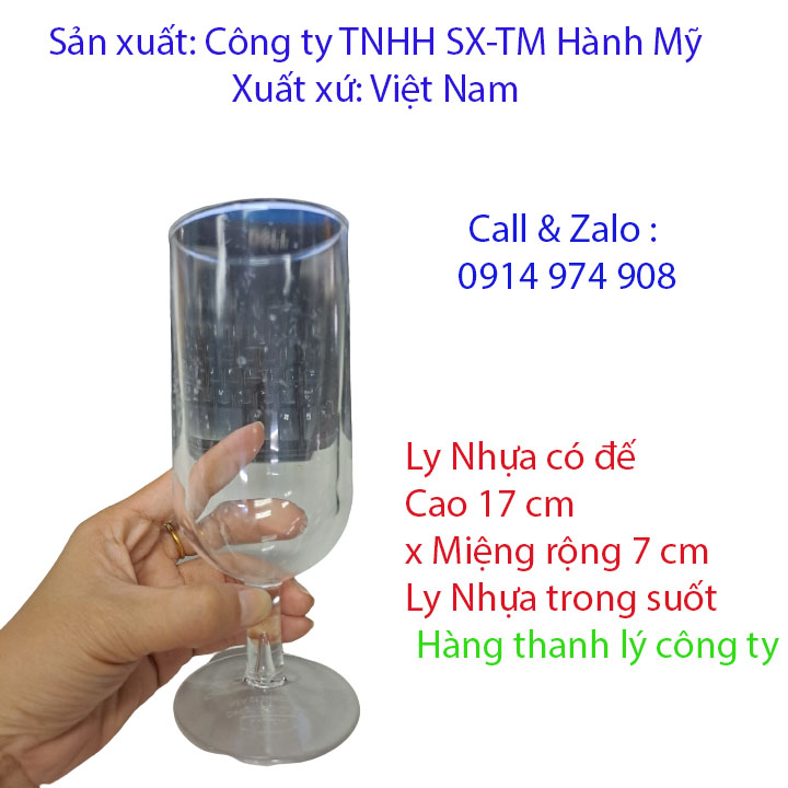 (Thanh Lý) Combo 10 ly nhựa trong suốt có chân đế cao -Hàng công ty thanh lý ( có vết trầy xước)