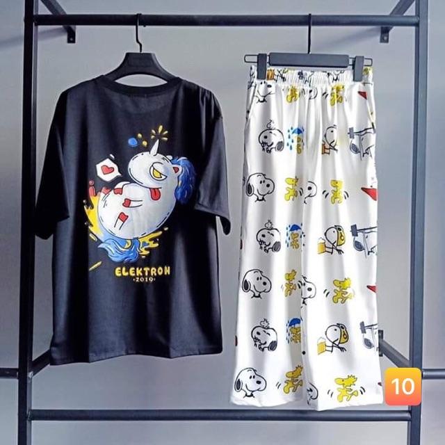 (M L XL, 40-70KG) Quần dài thun cartoon unisex nam/nữ. Quần dài pants hoạt hình. Quần dài thun cào. Quần cartoon unisex nam/nữ. Quần thun dài unisex. Họa tiết: cún/chó snoopy - vịt vàng - báo hồng the pink panther - thú mỏ vịt perry - con rối sesame - gà vàng - hình học - ku shin cậu bé bút chì - bông hoa - thỏ hồng - trái bơ