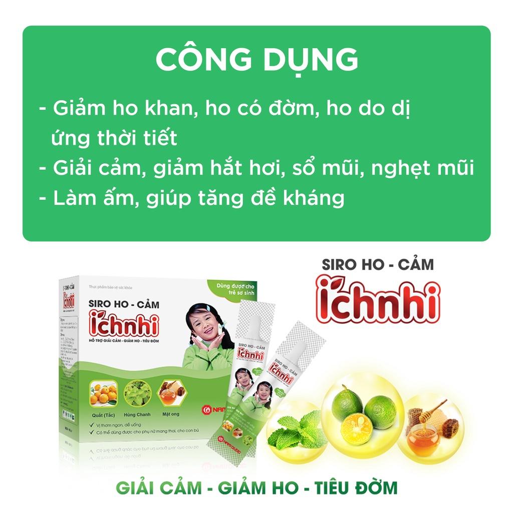 Siro ho cảm Ích Nhi hộp 30 gói x 5ml hỗ trợ giải cảm, hỗ trợ giảm ho, sổ mũi, hỗ trợ tiêu đờm,