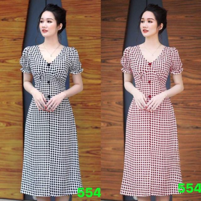 Đầm kate caro (Free/big size XL, 2XL)