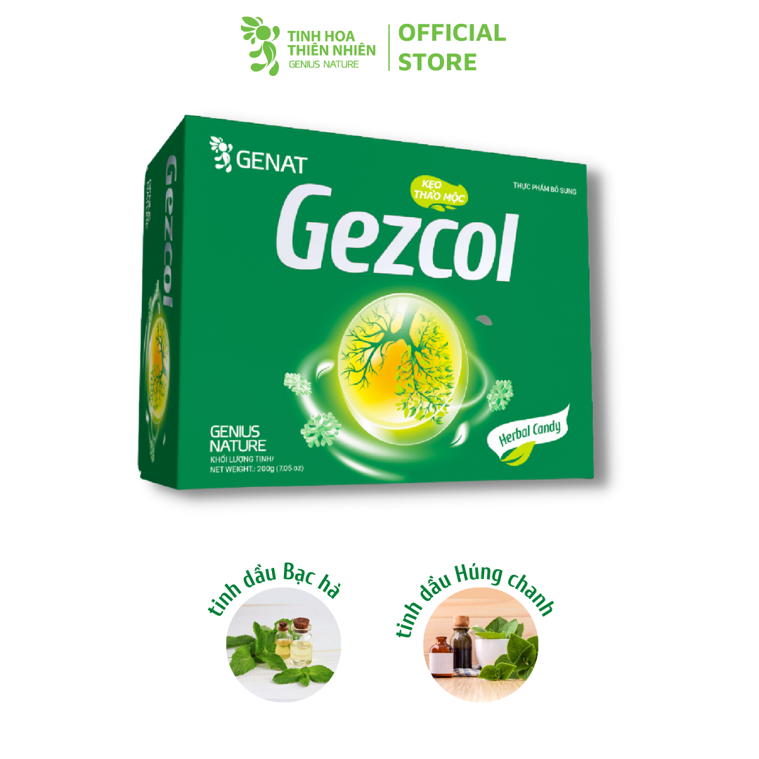 Kẹo thảo mộc Gezcol (Hộp 100 viên) - Genat - Giao 2H HCM