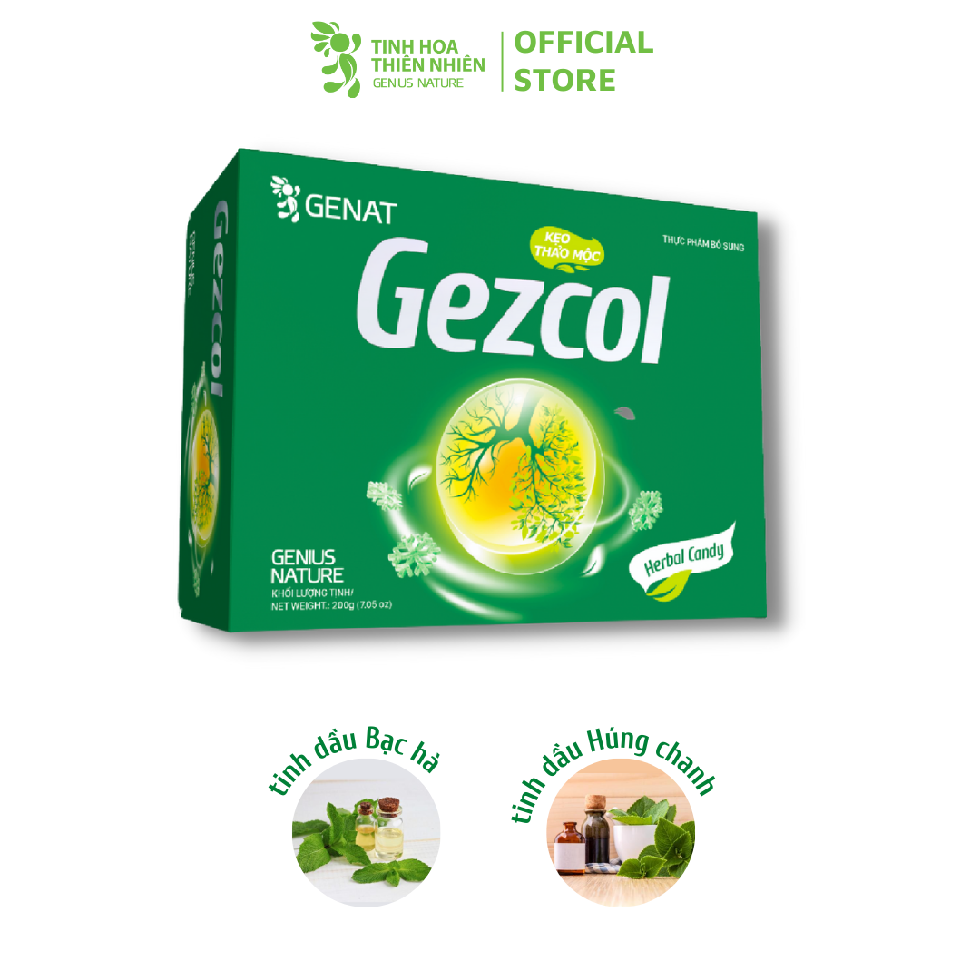 Combo 3 sản phẩm - Kẹo thảo mộc Gezcol, Genat Gừng, chanh sả - Genat - Tinh Hoa Thiên Nhiên