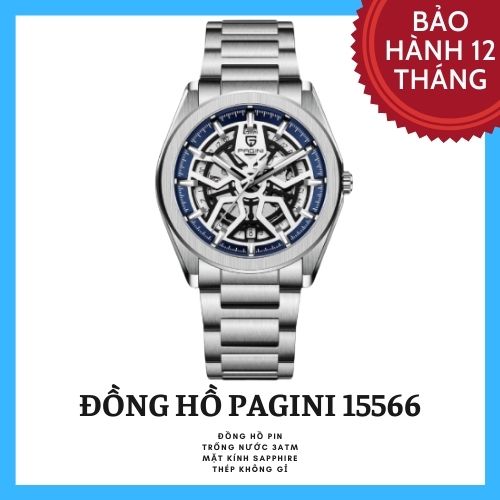 SIÊU HOT Đồng hồ nam PAGINI dây thép không gỉ kim trôi cực phong cách - Chống nước 3ATM - Mặt kính chống xước cao cấp - PA15566