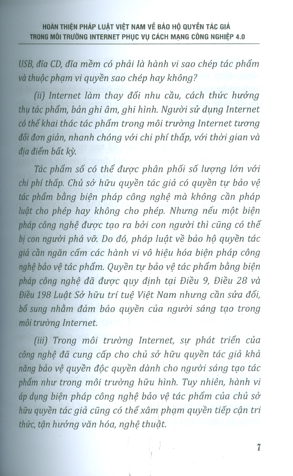 Hoàn Thiện Pháp Luật Việt Nam Về Bảo Hộ Quyền Tác Giả Trong Môi Trường Internet Phục Vụ Cách Mạng Công Nghiệp 4.0 (Sách chuyên khảo) - TS. Võ Trung Hậu