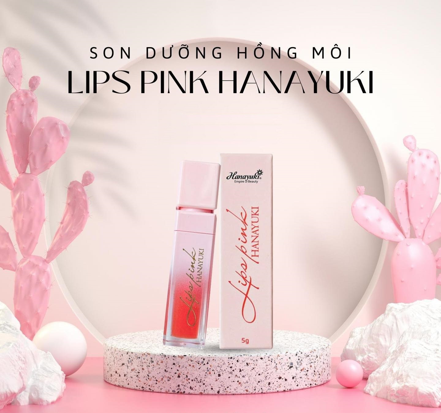 Son Dưỡng Môi Lips Pink Hanayuki Chính Hãng Dưỡng Môi Hồng - Mềm Mịn - Mờ Thâm 5g