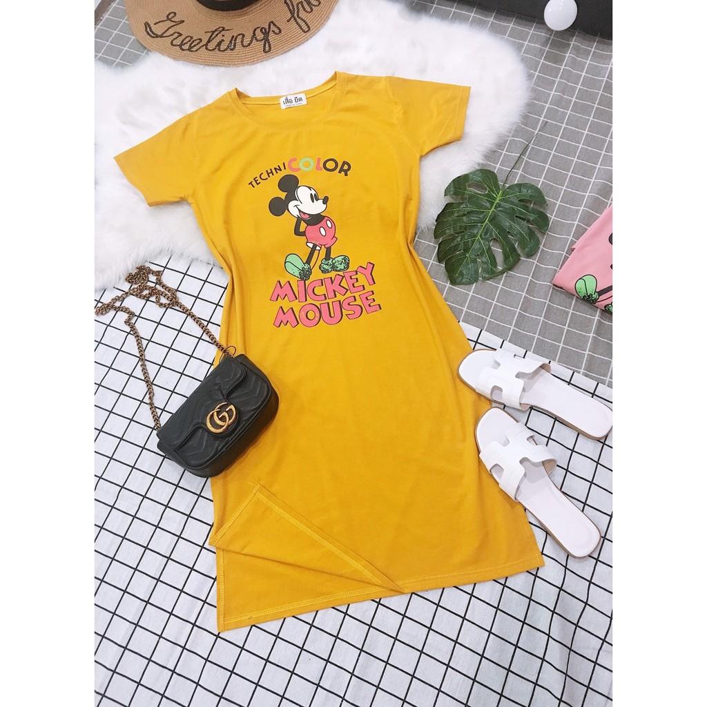 Đầm Thun Mickey From Dài Xẻ Tà mã VD372185