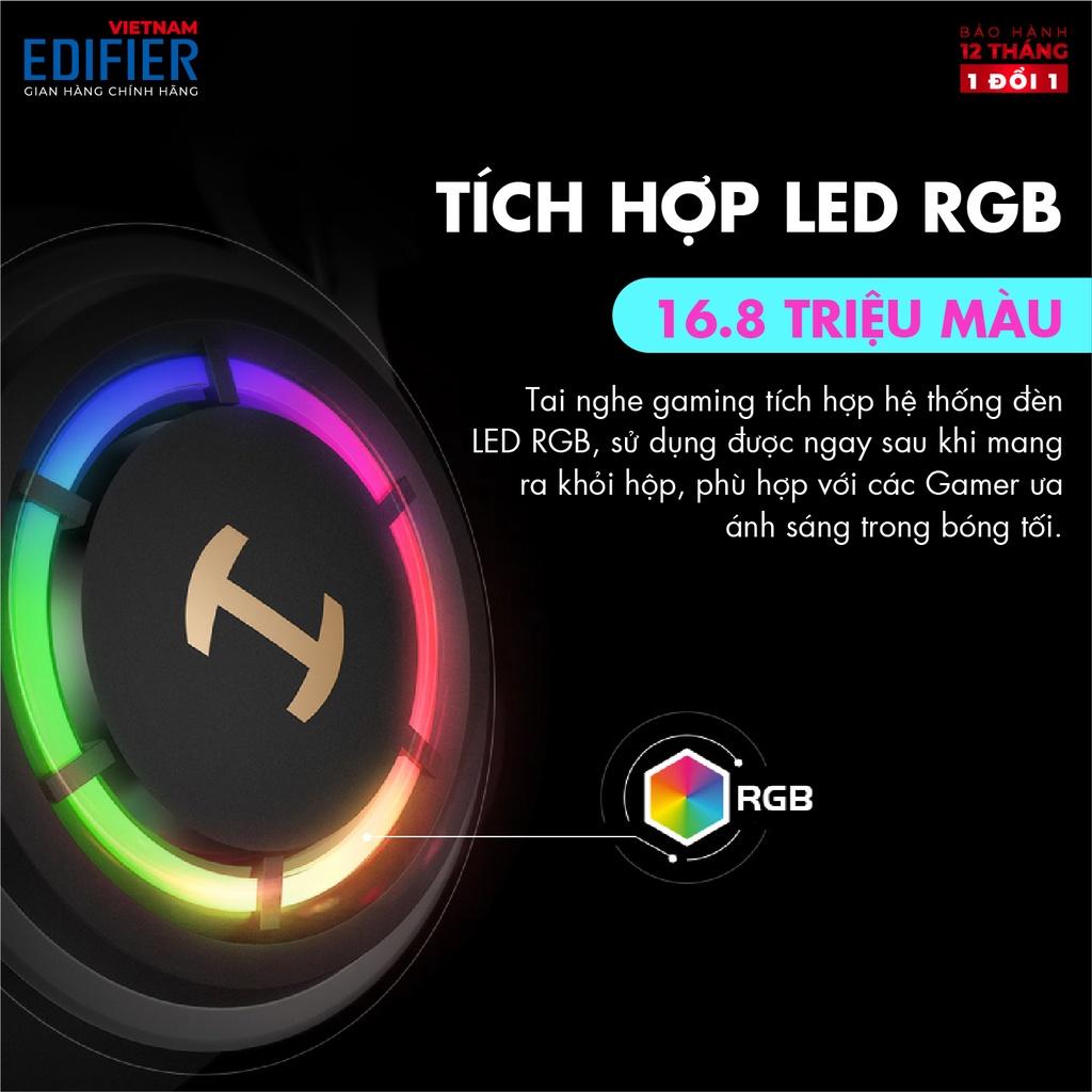 Tai nghe Gaming EDIFIER G35 Âm thanh vòm 7.1 Đèn LED RGB, Micro khử tiếng ồn Chân cắm USB - Hàng chính hãng