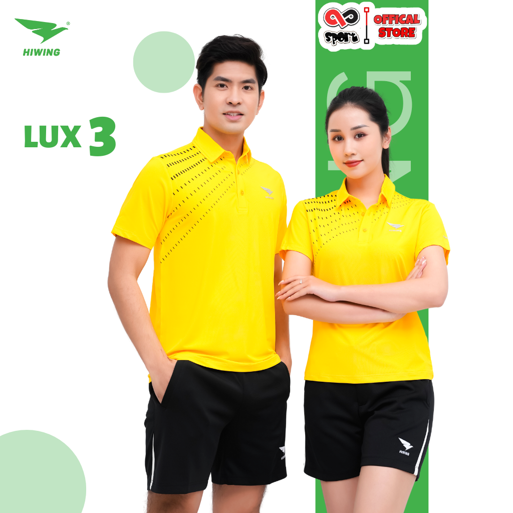 Áo Cầu Lông Nam Nữ Hiwing Lux 3 Đẳng Cấp - Chất Liệu Mè Nhật, Công Nghệ J-COOL