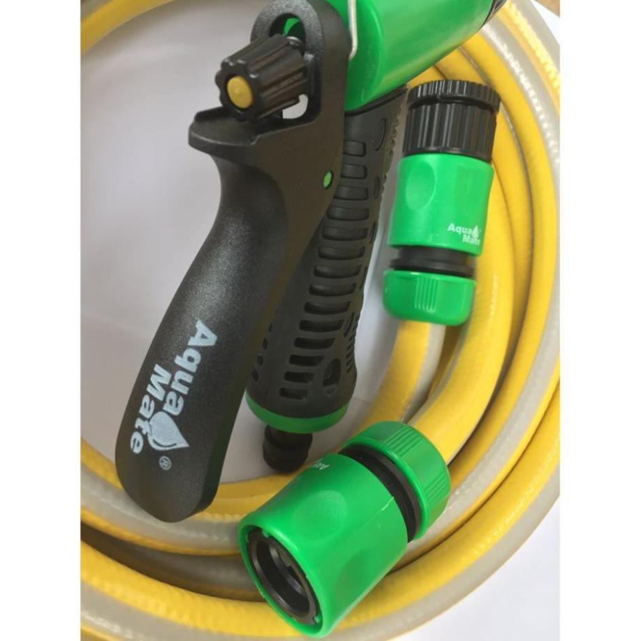 Vòi tưới cây rửa xe 6m-7m-8m tay bóp tùy chỉnh nhiều chế độ 319498622-1622-3 mầu cam