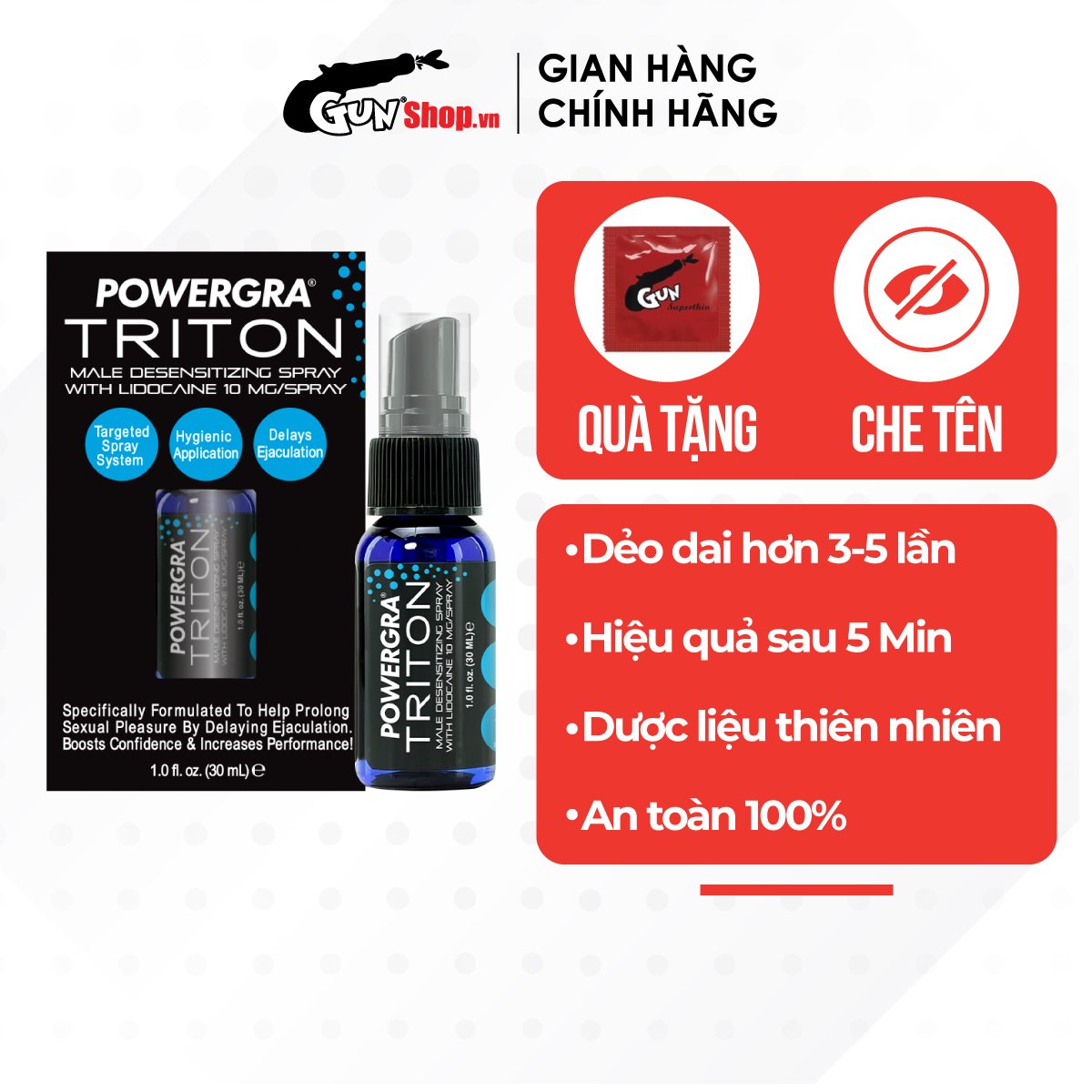 Chai xịt Powergra Triton - Chai 30ml | GUNSHOP VIỆT NAM