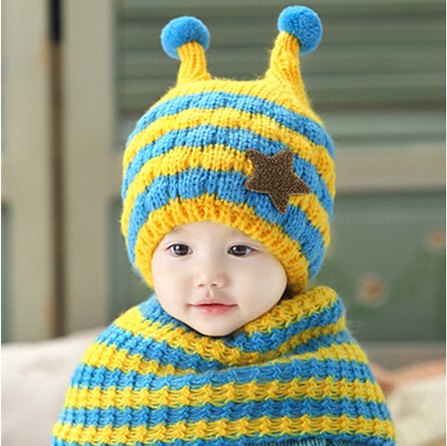 Bộ mũ và khăn len cho bé 0- 2 tuổi