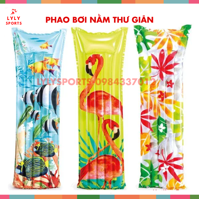 Phao Bơi Nằm dài 183cm, Phao nằm Thư Giãn INTEX 59720 - LYLY SPORTS