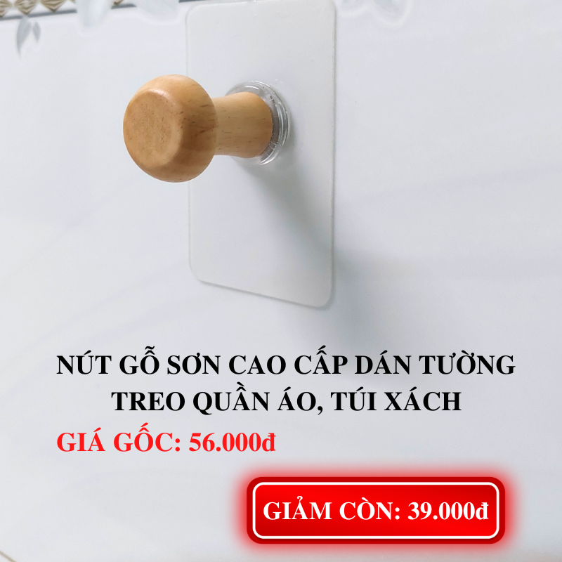 NÚT GỖ CAO CẤP DOLA HOME DÁN TƯỜNG TREO QUẦN ÁO, TÚI XÁCH, MŨ BẢO HIÊM, VẬT DỤNG GIA ĐÌNH CẦN THIẾT