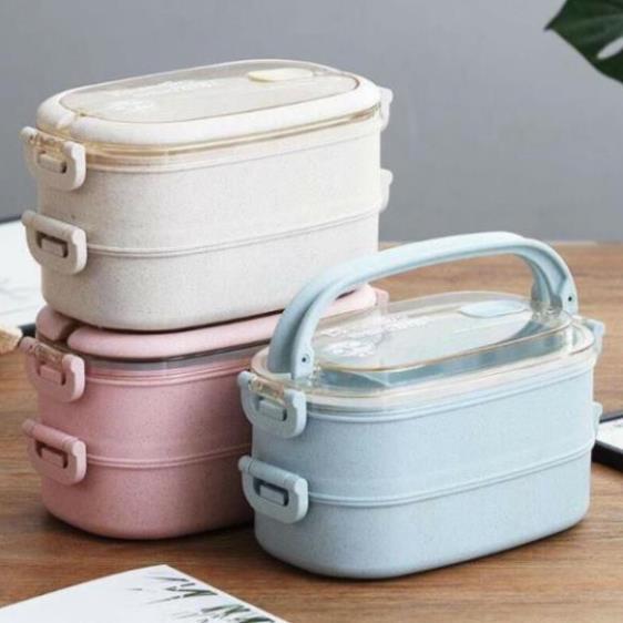 Hộp đựng cơm 2 tầng lúa mạch h12 89