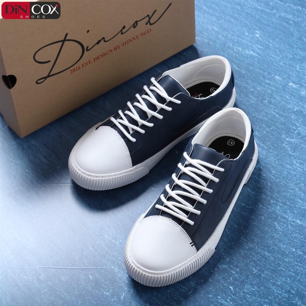 Giày Sneaker Da Nam DINCOX D07 Tinh Tế Hiện Đại Navy/White