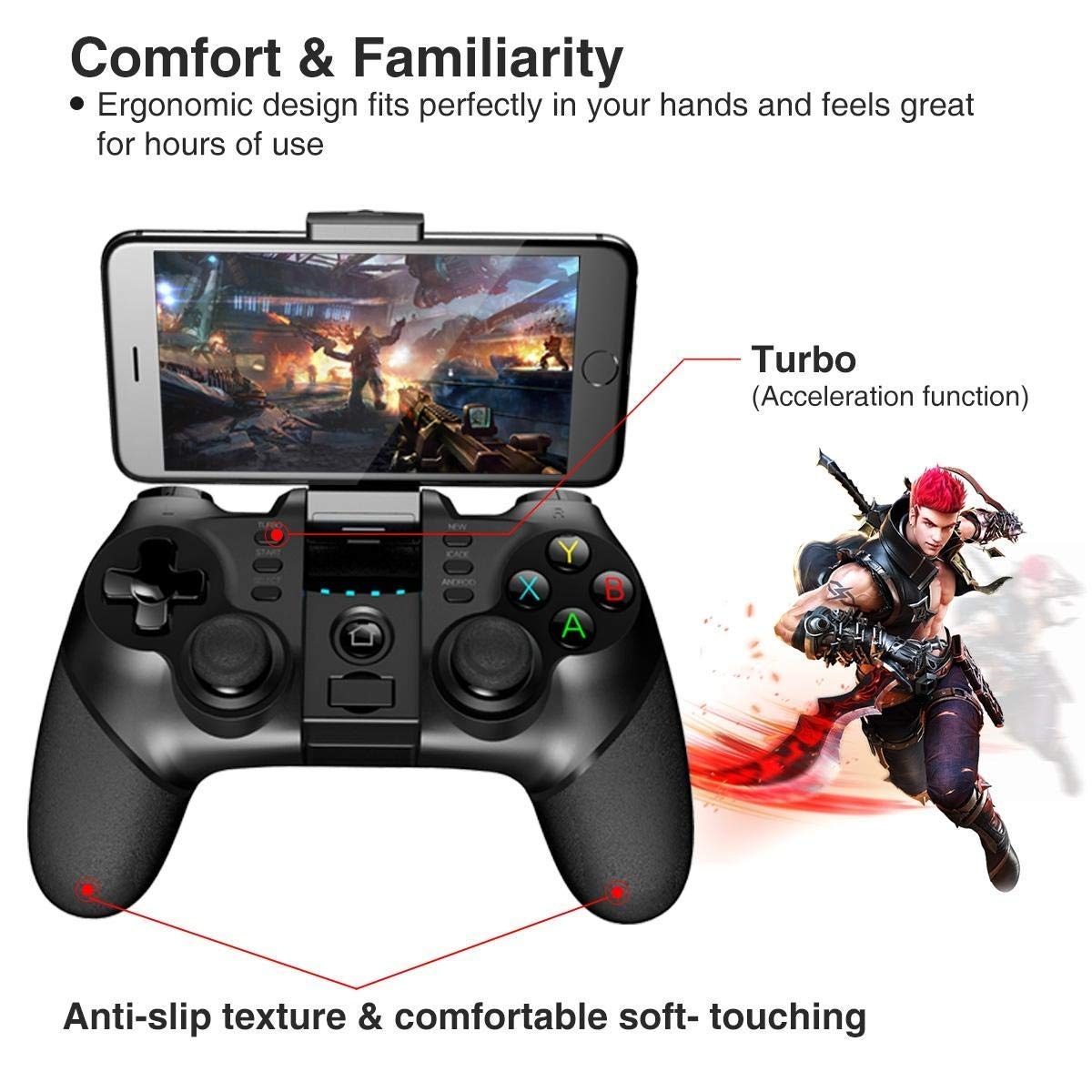 Tay Cầm Chơi Game Bluetooth iPega PG-9076 Dành Cho PS3, Android, Windows Cao Cấp AZONE - Hàng Nhập Khẩu