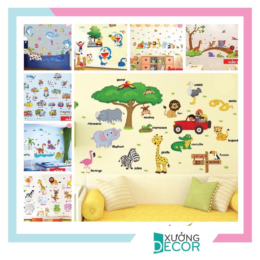 Giấy dán tường phòng ngủ decal dán tường cho bé decor trang trí dễ thương mầm non chỗ vui chơi - Xưởng decor 0301
