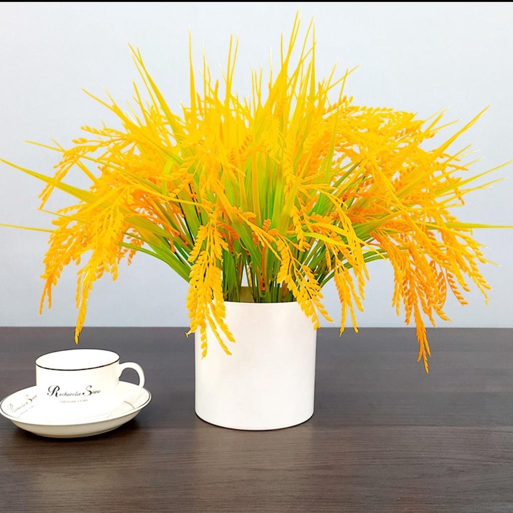 Cây lúa giả, bình bông lúa cắm sẵn 40cm màu vàng tự nhiên trang trí nhà cửa phong thủy, decor nhà hàng Flowermini BL-01