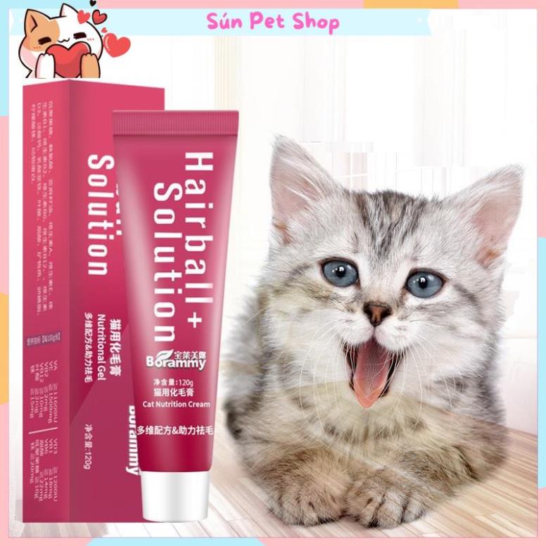Gel dinh dưỡng cho mèo Hairball Solution giúp tiêu búi lông, dưỡng lông mềm mượt 120g