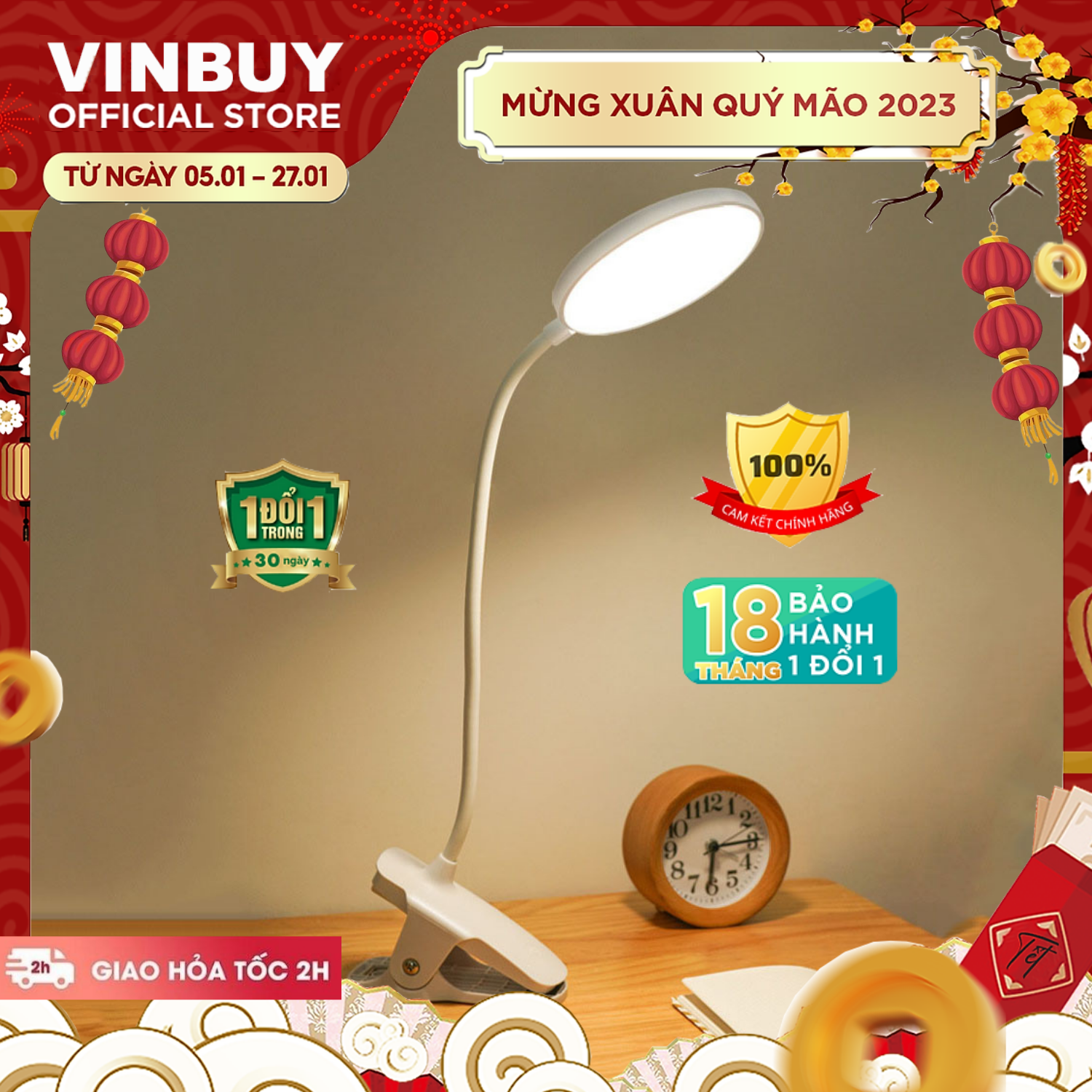 Đèn Bàn Học Đọc Sách Chống Cận, Đèn Bàn Làm Việc, Đèn Ngủ Sang Trọng Cao Cấp Kẹp Bàn – 03 Mức Độ Ánh Sáng Vàng Bảo Vệ Mắt Chống Cận - Hàng Chính Hãng - VinBuy