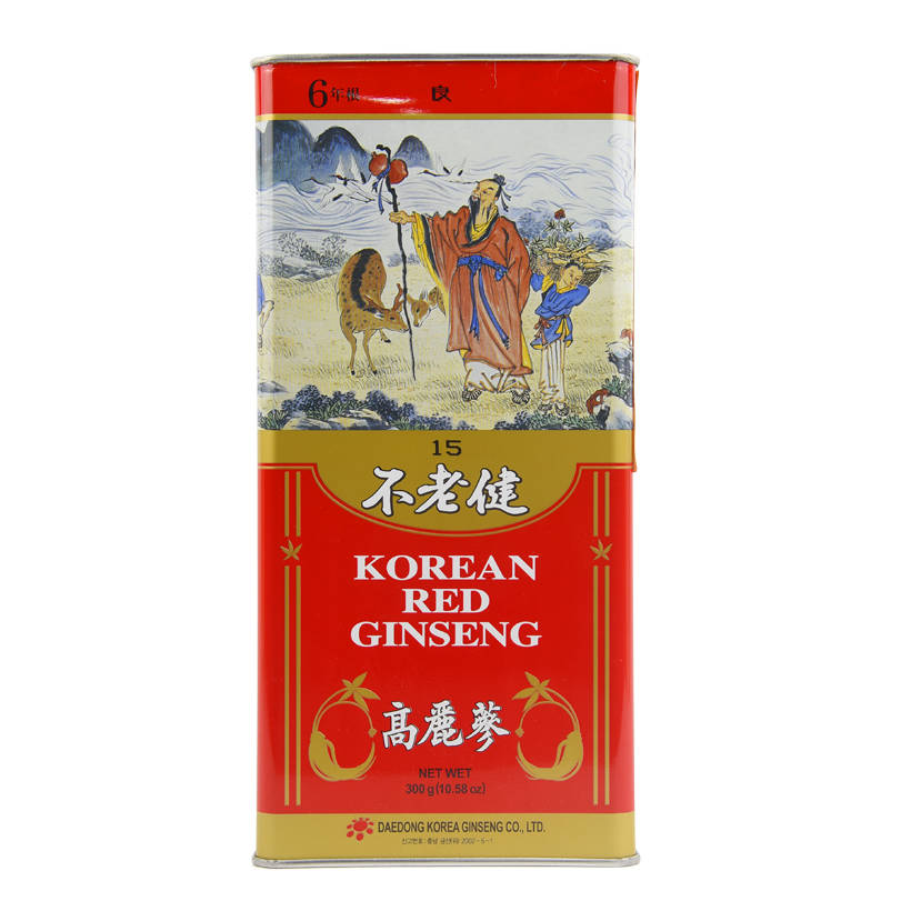Thực Phẩm Chức năng Hộp 300 Grams Hồng sâm khô Daedong Korea 6 năm tuổi Size củ 15