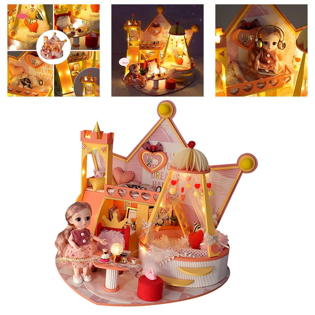 Apartments Dollhouse Miniature Furniture Kit Doll House Building Toy