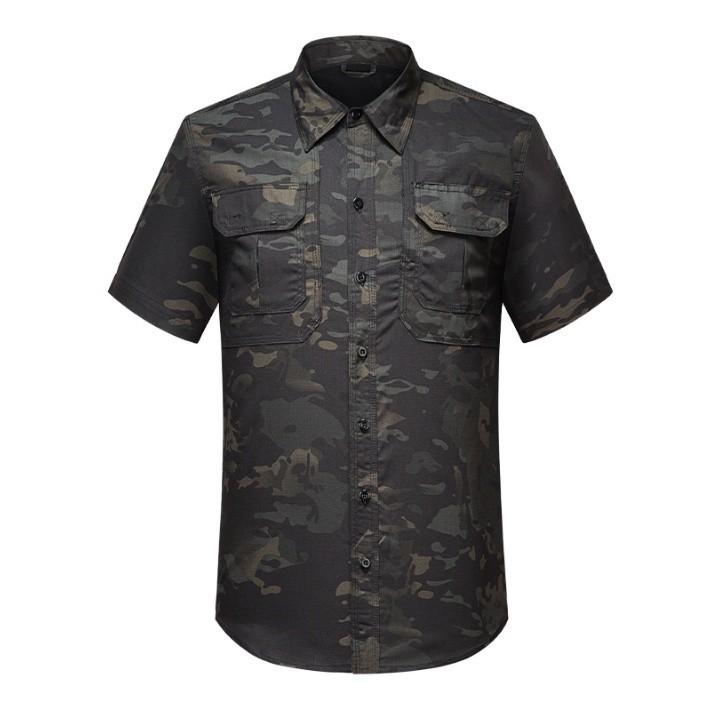 Áo sơ mi chiến thuật IX7 - camo đen