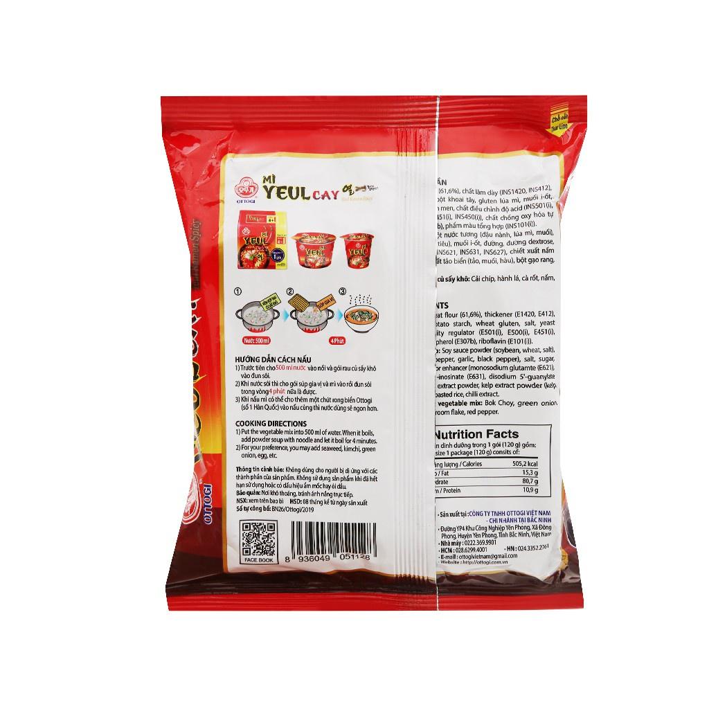 Thùng Mì Hàn Quốc YEUL cay Ottogi 120g x20