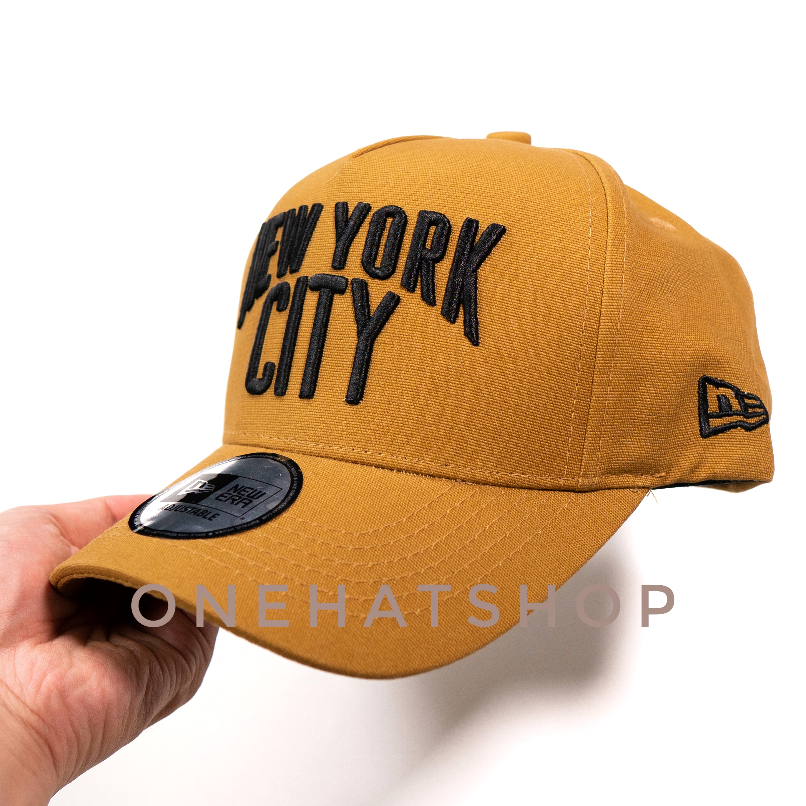 Nón lưỡi trai logo NYC vải vàng nâu fom Trucker bản vải siêu dày mịn chất lượng cao