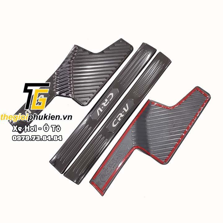 Bộ Ốp bậc cửa, Nẹp bước chân Honda CRV, CR-V 2018-2020 vân Carbon