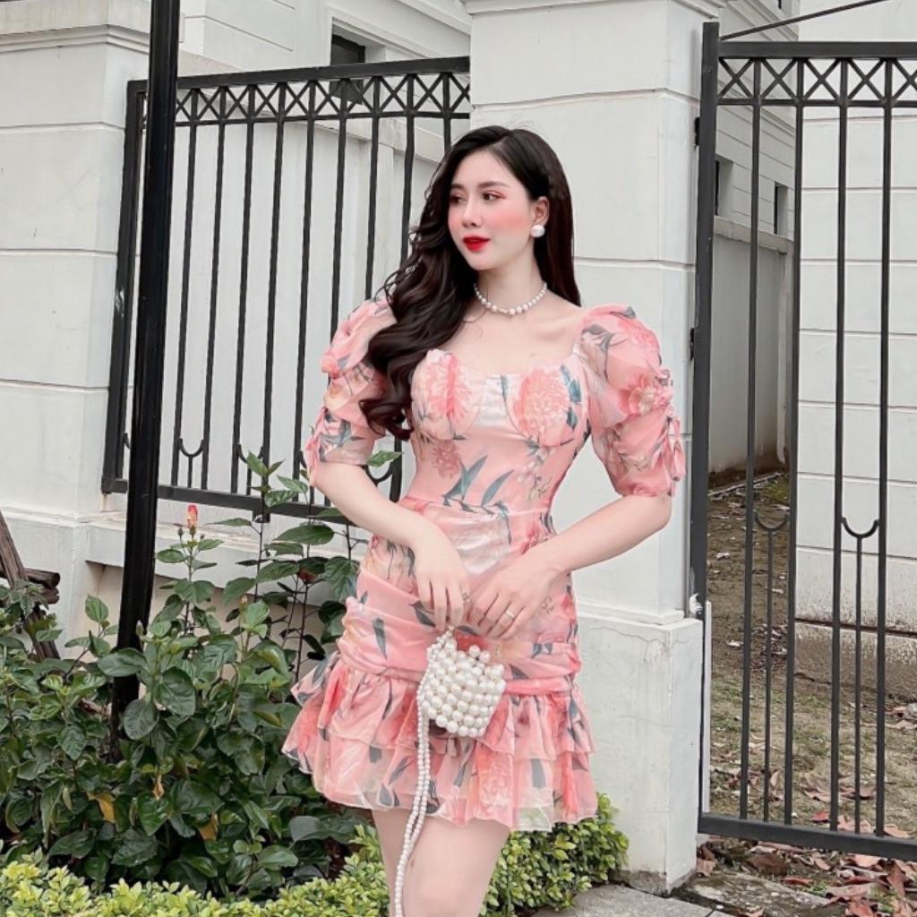 Váy hoa body thiết kế sang chảnh đầm body hoa trẻ trung xinh đẹp HN Clothing V50