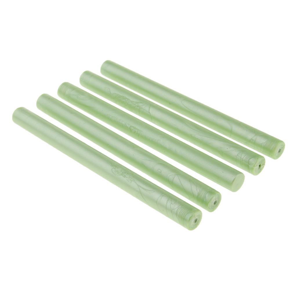 15xSealing Wax Sticks Flexible Glue Gun Sealing Wax for Wedding Green_1