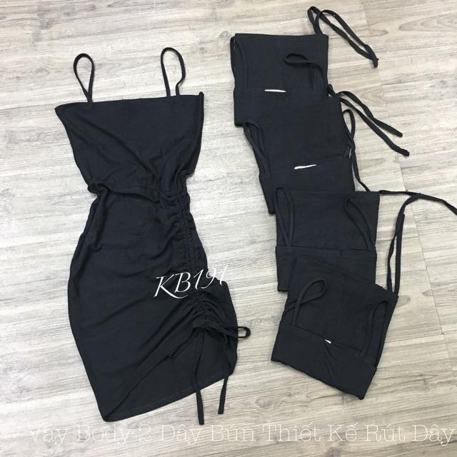Váy Body 2 Dây Sợi Bún Thiết Kế Rút Dây Sexy