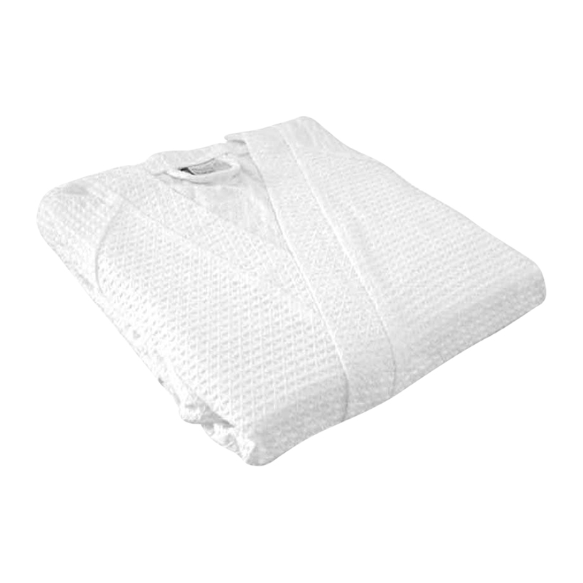01 áo choàng tắm người lớn cotton tổ ong AC18 màu trắng 115 cm