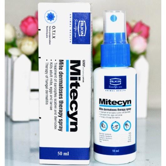Thuốc trị nấm ghẻ chó mèo Alkin Mitecyn Fungikur 50ml
